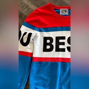 Men's V-Neck Sweater - Red, Blue, White